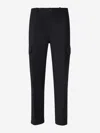 Incotex Cargo Flannel Trousers In Black