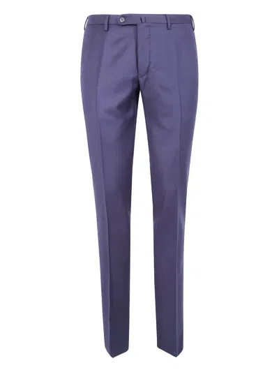 Incotex Flat-front Cotton Trousers In Blue