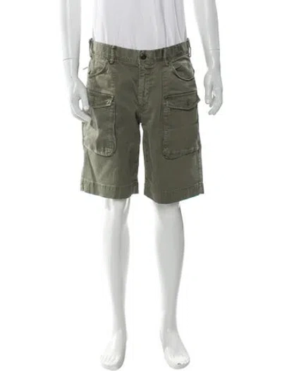 Pre-owned Incotex Flat Front Shorts In Green