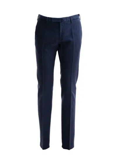 Incotex Flat-front Trousers In Blue