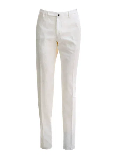 Incotex Flat-front Trousers In White
