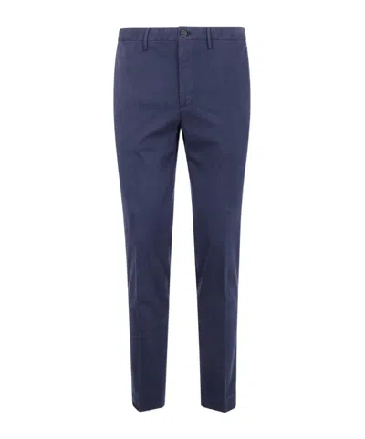 Incotex Flat Front Trousers In Blue