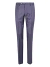 Incotex Flat-front Cotton Trousers In Blue