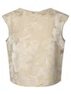 Incotex Lilly Jacquard Beige Top In Neutrals