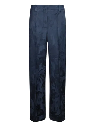 INCOTEX FLORAL-PRINT TROUSERS
