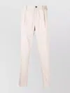 Incotex Front Pleated Trousers Belt Loops In Neutral