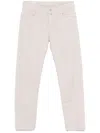 Incotex Logo-patch Tapered Trousers In Grey