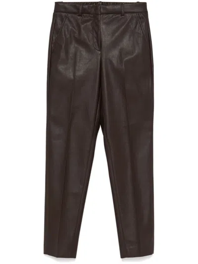 Incotex Galene Coated Finish Trousers In Brown