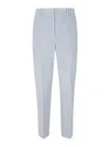 Incotex Light Blue Corduroy Trousers With Zip Fastening And Elastic Waist In Blue