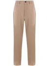 INCOTEX GARMENT-DYED STRAIGHT-LEG TROUSERS