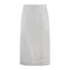 Incotex Gray Alpaca Longuette Skirt In Gray