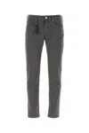 Incotex Dark Grey Stretch Cotton Pant In Grey