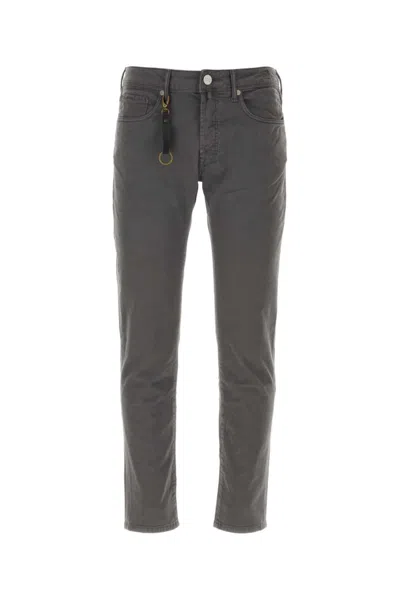 INCOTEX GREY LOGO-PATCH STRAIGHT-LEG JEANS