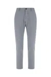 Incotex Stretch Cotton Trousers With Pockets And Loops In Bluette