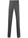 INCOTEX GREY VIRGIN WOOL SLIM-FIT TAILORED TROUSERS