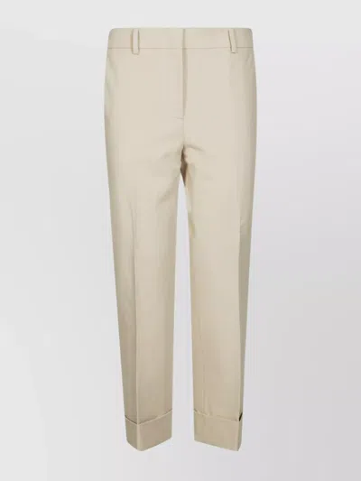 Incotex Hemmed Trousers With Loops And Pockets In Beige
