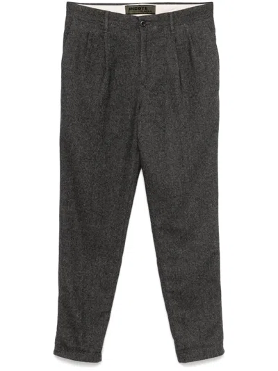 Incotex Herringbone Trousers In Grey