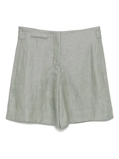 INCOTEX INCOTEX HIGH-WAISTED LINEN BERMUDAS
