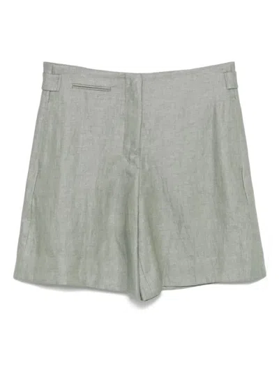 INCOTEX INCOTEX HIGH-WAISTED LINEN BERMUDAS CLOTHING
