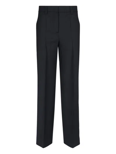 Incotex High-waisted Straight-leg Trousers With Modern Silhouette In Black