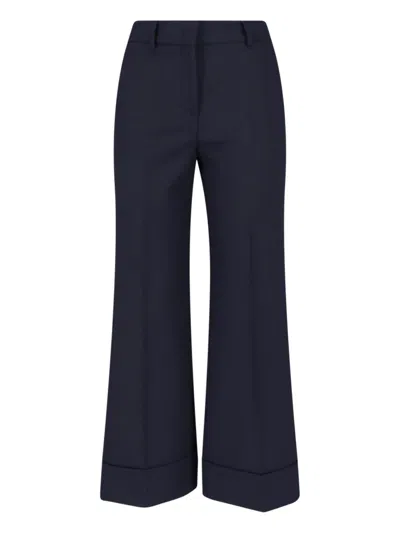 Incotex High-waisted Wide-leg Trousers In Blue
