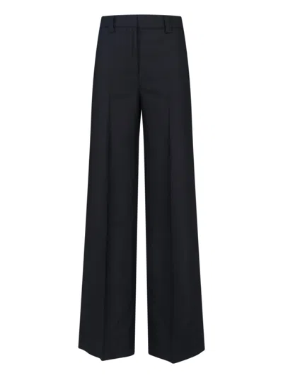 Incotex High-waisted Wide-leg Trousers With Pleat Details And Luxurious Finish In Black
