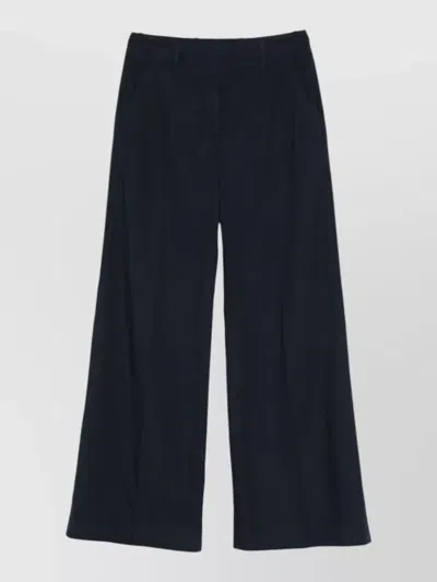 Incotex Ilya Wide Leg Cotton Tailored Trousers In Black