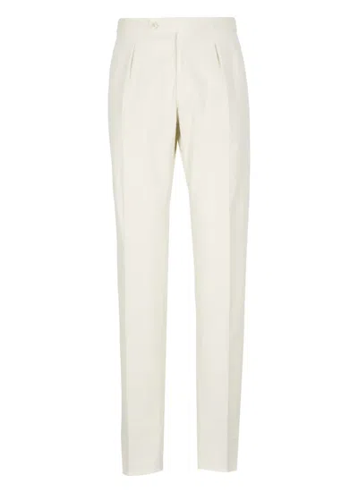 Incotex Ivory Cotton Pants In White