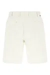Incotex Ivory Stretch Cotton Bermuda Shorts In White