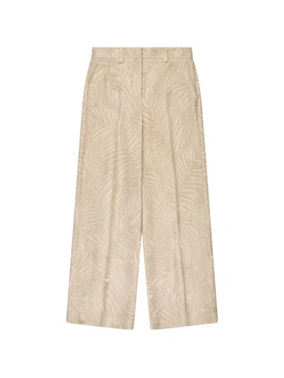 Incotex Jacquard Straight Trousers In Neutral