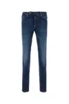 Incotex Stretch Cotton Denim Trousers In Blue