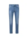 Incotex Slim Fit Stretch Cotton Jeans In Blue