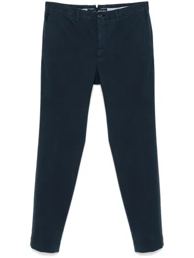 Incotex Dark Blue Cotton Blend Chino Trousers