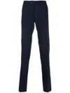 Incotex Mid-rise Cotton Blend Tapered Chinos In Blue
