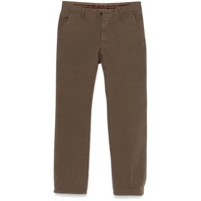 Incotex Turn-up Cuffs Trousers In Brown