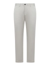 INCOTEX LIGHT GREY STRETCH-COTTON TROUSERS