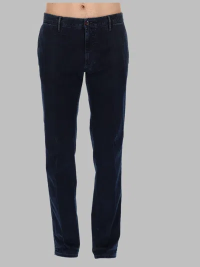 Incotex Jet-set Cotton Trousers For Men In Blue
