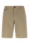 Incotex Khaki Green Stretch Cotton Bermuda Shorts In Green