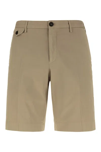 Incotex Khaki Green Stretch Cotton Bermuda Shorts