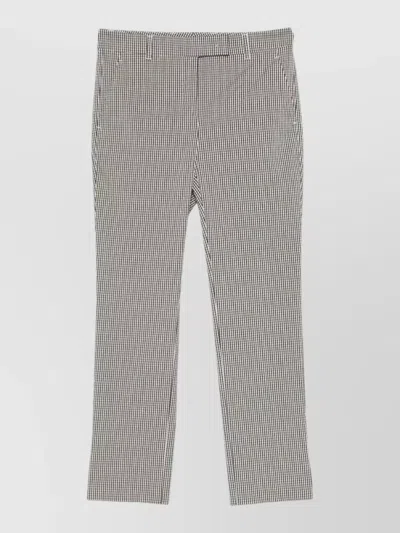 Incotex Kimama Gingham Straight Leg Tailored Trousers In Gray