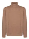 Incotex Long-sleeved Turtleneck Sweater In Brown