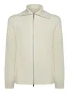 Incotex High-collar Zip Knitwear In White