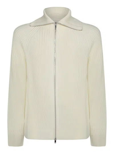 Incotex High-collar Zip Knitwear In White