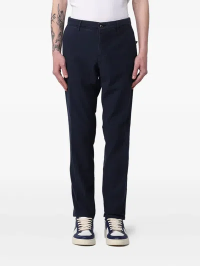 Incotex Label-patch Trousers In Blue