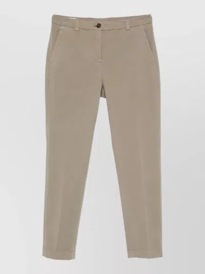 Incotex Leyre Straight Leg Cotton Trousers Belt Loops In Gray