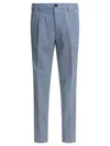 Incotex Tailored Trousers With Pleats And Pockets In Blue