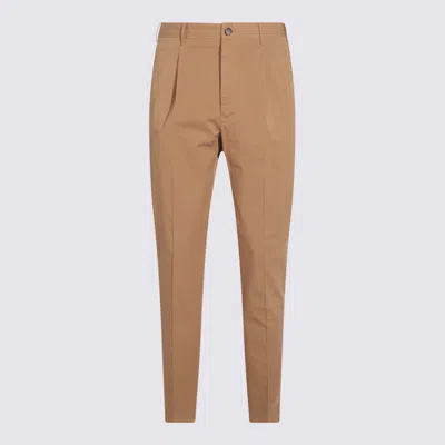 INCOTEX INCOTEX LIGHT BROWN COTTON PANTS