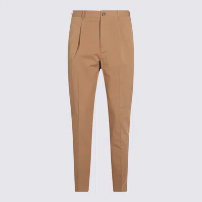 Incotex Light Brown Cotton Pants In Beige