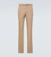 Incotex Linen And Cotton Straight Pants In Beige
