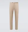 Incotex Linen And Cotton Straight Pants In Beige
